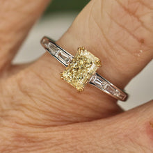 Load image into Gallery viewer, SPECIAL!  Yellow lab grown diamond ring in 14k yellow &amp; white gold