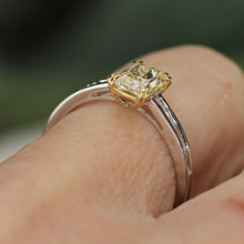 Load image into Gallery viewer, SPECIAL!  Yellow lab grown diamond ring in 14k yellow &amp; white gold