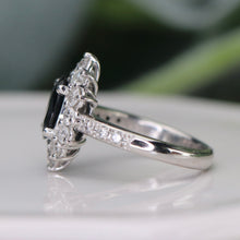 Load image into Gallery viewer, 50% OFF!  Estate Sapphire and diamond cluster style ring in platinum
