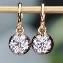 Load image into Gallery viewer, SPECIAL! Lab Grown 3.03ctw E-F/VVS Diamond huggie drops in 14k yellow gold