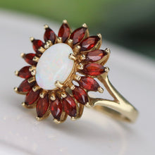 Load image into Gallery viewer, 40% OFF!  Estate vintage Opal and garnet ring yellow gold