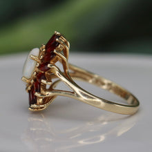 Load image into Gallery viewer, 40% OFF!  Estate vintage Opal and garnet ring yellow gold