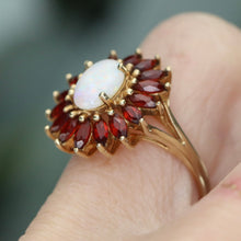Load image into Gallery viewer, 40% OFF!  Estate vintage Opal and garnet ring yellow gold