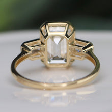 Load image into Gallery viewer, SPECIAL!  3.5ctw emerald cut lab grown diamond ring in 14k yellow gold