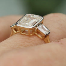 Load image into Gallery viewer, SPECIAL!  3.5ctw emerald cut lab grown diamond ring in 14k yellow gold