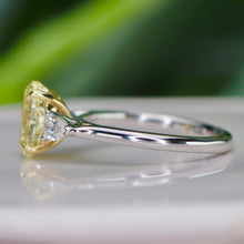 Load image into Gallery viewer, SPECIAL!  2ct Fancy yellow lab grown diamond ring in 14k gold