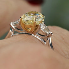 Load image into Gallery viewer, SPECIAL!  2ct Fancy yellow lab grown diamond ring in 14k gold