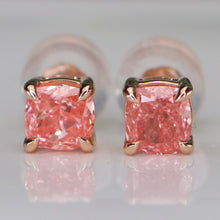 Load image into Gallery viewer, SPECIAL!  Lab grown 1ctw pink Diamond studs in 14k rose gold