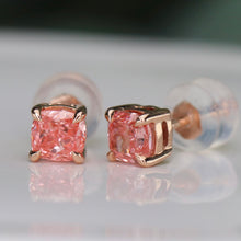 Load image into Gallery viewer, SPECIAL!  Lab grown 1ctw pink Diamond studs in 14k rose gold