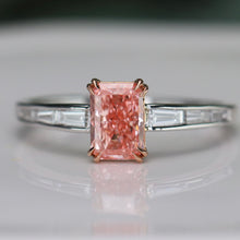 Load image into Gallery viewer, SPECIAL!  Pink lab grown diamond ring in 14k rose &amp; white gold