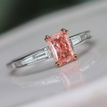 Load image into Gallery viewer, SPECIAL!  Pink lab grown diamond ring in 14k rose &amp; white gold