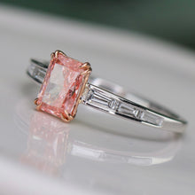 Load image into Gallery viewer, SPECIAL!  Pink lab grown diamond ring in 14k rose &amp; white gold