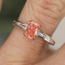 Load image into Gallery viewer, SPECIAL!  Pink lab grown diamond ring in 14k rose &amp; white gold