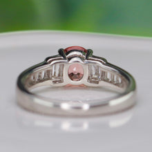 Load image into Gallery viewer, SPECIAL!  Padparadscha Sapphire and diamond ring in platinum with GIA report