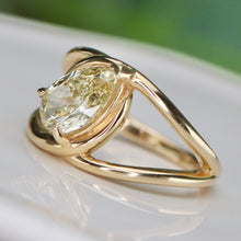 Load image into Gallery viewer, SPECIAL!  Pear shaped 2ct yellow lab grown diamond 14k yellow gold
