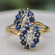 Load image into Gallery viewer, 50% OFF!  Vintage sapphire and diamond ring in yellow gold