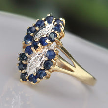 Load image into Gallery viewer, 50% OFF!  Vintage sapphire and diamond ring in yellow gold
