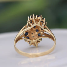 Load image into Gallery viewer, 50% OFF!  Vintage sapphire and diamond ring in yellow gold