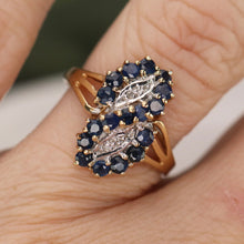 Load image into Gallery viewer, 50% OFF!  Vintage sapphire and diamond ring in yellow gold