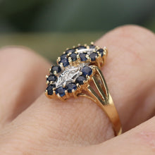 Load image into Gallery viewer, 50% OFF!  Vintage sapphire and diamond ring in yellow gold