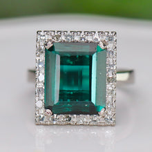 Load image into Gallery viewer, 40% OFF!  Estate Blue/Green tourmaline and diamond ring in platinum