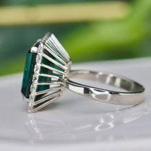 Load image into Gallery viewer, 40% OFF!  Estate Blue/Green tourmaline and diamond ring in platinum