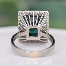 Load image into Gallery viewer, 40% OFF!  Estate Blue/Green tourmaline and diamond ring in platinum
