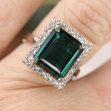 Load image into Gallery viewer, 40% OFF!  Estate Blue/Green tourmaline and diamond ring in platinum