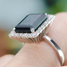 Load image into Gallery viewer, 40% OFF!  Estate Blue/Green tourmaline and diamond ring in platinum