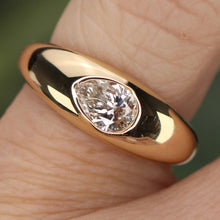 Load image into Gallery viewer, SPECIAL!  Pear shaped lab grown diamond ring in 14k yellow gold