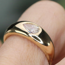 Load image into Gallery viewer, SPECIAL!  Pear shaped lab grown diamond ring in 14k yellow gold