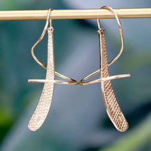 Load image into Gallery viewer, SPECIAL!  Vintage estate inlaid opal earrings in 14k yellow gold