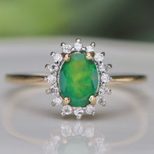 Load image into Gallery viewer, SPECIAL!  Ethiopian green Opal ring in yellow gold
