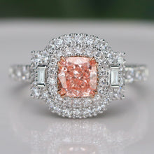 Load image into Gallery viewer, SPECIAL!  Pink lab grown diamond ring in 14k white &amp; rose gold