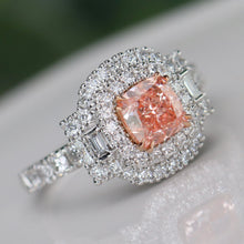 Load image into Gallery viewer, SPECIAL!  Pink lab grown diamond ring in 14k white &amp; rose gold