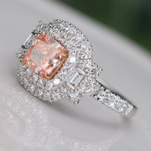 Load image into Gallery viewer, SPECIAL!  Pink lab grown diamond ring in 14k white &amp; rose gold