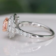 Load image into Gallery viewer, SPECIAL!  Pink lab grown diamond ring in 14k white &amp; rose gold