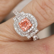 Load image into Gallery viewer, SPECIAL!  Pink lab grown diamond ring in 14k white &amp; rose gold