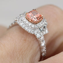 Load image into Gallery viewer, SPECIAL!  Pink lab grown diamond ring in 14k white &amp; rose gold