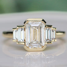 Load image into Gallery viewer, SPECIAL!  2.50ctw emerald cut lab grown diamond ring in 14k yellow gold