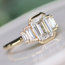 Load image into Gallery viewer, SPECIAL!  2.50ctw emerald cut lab grown diamond ring in 14k yellow gold