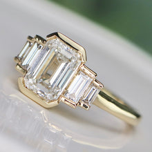 Load image into Gallery viewer, SPECIAL!  2.50ctw emerald cut lab grown diamond ring in 14k yellow gold