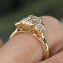 Load image into Gallery viewer, SPECIAL!  2.50ctw emerald cut lab grown diamond ring in 14k yellow gold