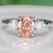 Load image into Gallery viewer, SPECIAL!  2ct Fancy pink lab grown diamond ring in 14k white gold