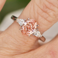 Load image into Gallery viewer, SPECIAL!  2ct Fancy pink lab grown diamond ring in 14k white gold