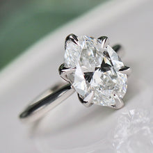 Load image into Gallery viewer, 50% BALANCE FOR C: Custom order in 14k white gold with 3.07ct oval lab grown diamond