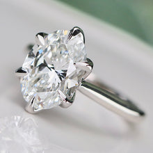 Load image into Gallery viewer, 50% BALANCE FOR C: Custom order in 14k white gold with 3.07ct oval lab grown diamond