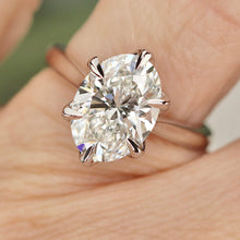 Load image into Gallery viewer, 50% BALANCE FOR C: Custom order in 14k white gold with 3.07ct oval lab grown diamond