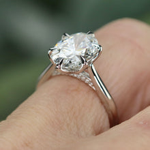 Load image into Gallery viewer, 50% BALANCE FOR C: Custom order in 14k white gold with 3.07ct oval lab grown diamond