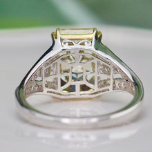 Load image into Gallery viewer, SPECIAL!  4.60ct Fancy yellow radiant cut lab grown diamond ring in 14k gold